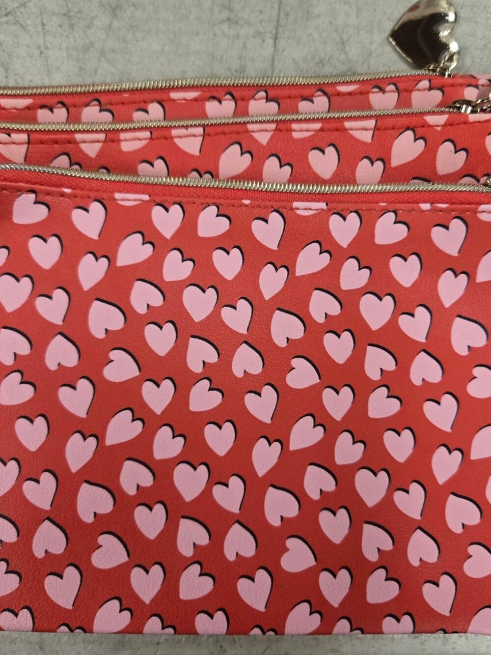 3X Heart Print Ipsy Cosmetics Bags Lot of 3 brand new, never used
